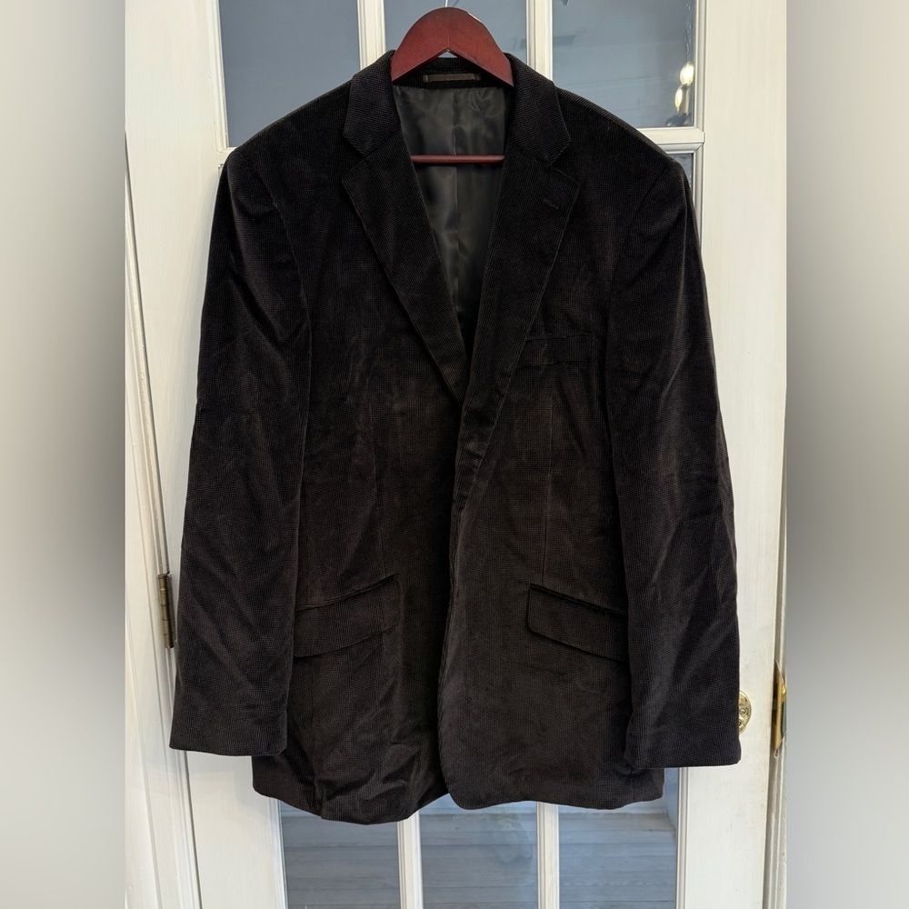 MARTIN GORDON Men's Black Velvet Blazer Jacket Size XL